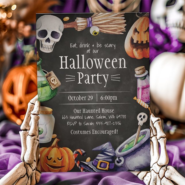 Halloween Invitation, Halloween Birthday Party Invitation (Creator Uploaded)