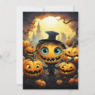 Halloween Invitation Happy Pumpkins