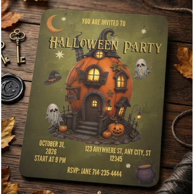 Halloween Invitation Haunted House invitataion  (Creator Uploaded)