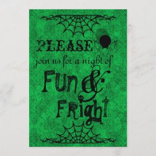 Halloween Invitation in Bright Green