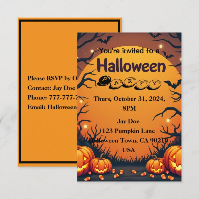 Halloween Invitation – Join Us for a Celebration! (Front/Back)