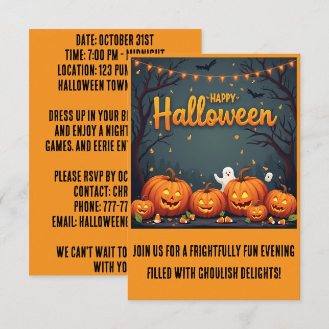 Halloween Invitation - Join Us for a Night! (Front/Back)