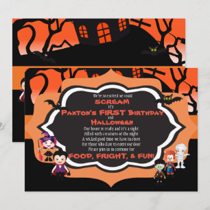 Halloween Invitation Kid's Birthday Party Card