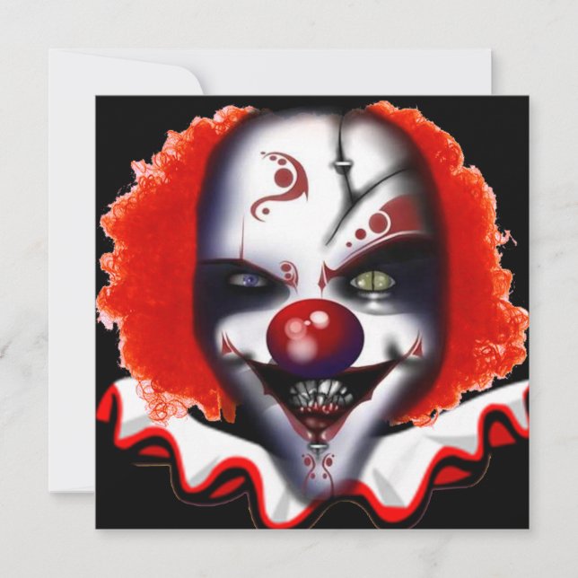 halloween invitation scary clown meme (Front)