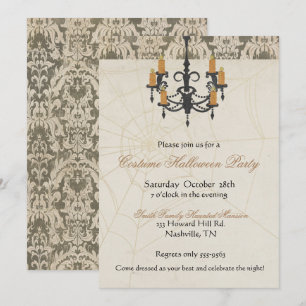 Halloween Invitation Spooky Chandelier