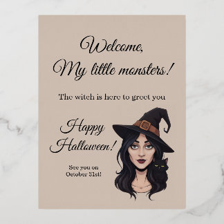 Halloween Invitation | Spooky Witch Greeting Card