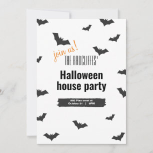Halloween invitation with bats