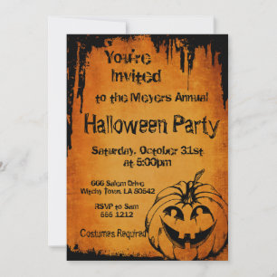 Halloween Invitation with Pumpkin