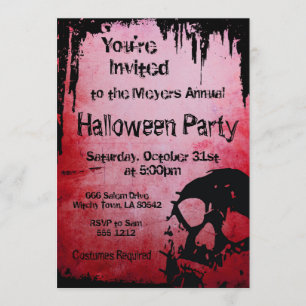 Halloween Invitation with Skull