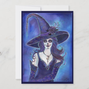 Halloween invitations Day of the dead witch