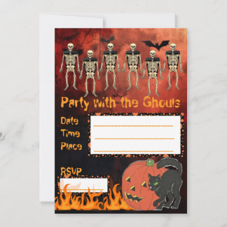 Halloween invitations - party with the Ghouls