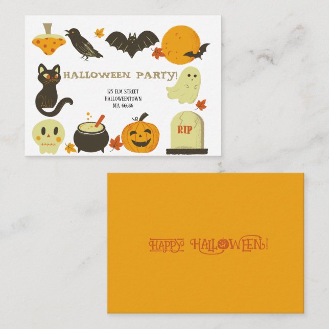Halloween Invitations Spooky Celebration  (Front/Back)