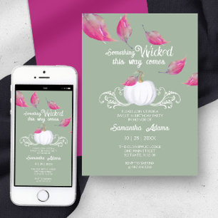 Halloween Invitations Sweet 16 Birthday Party Pink