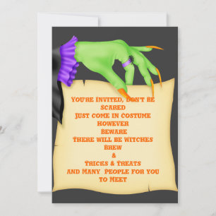 HALLOWEEN INVITATIONS WITCH HANDS