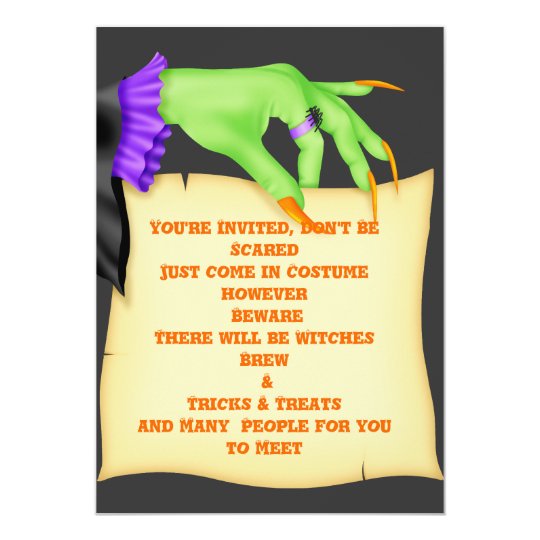HALLOWEEN INVITATIONS WITCH HANDS