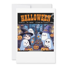 Halloween invite card, Family party style