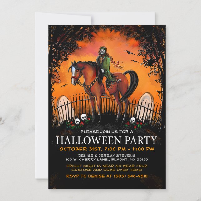 Halloween Invite - Ghoul on Horseback (Front)