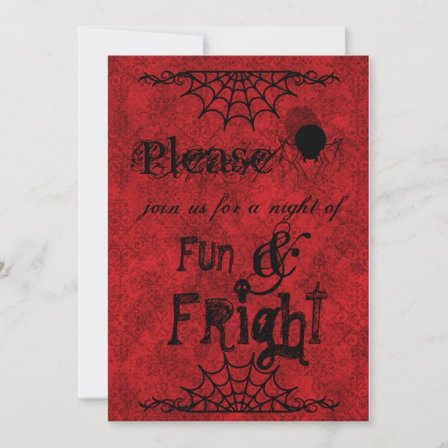 Halloween Invites in Crimson (Front)