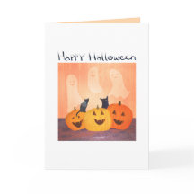 Halloween invitiation or greeting cats/ghosts