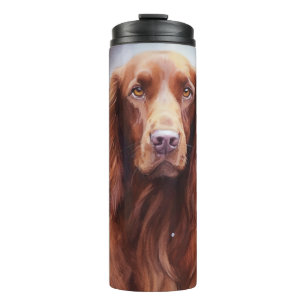 Halloween Irish Red Setter With Pumpkins Scary  Thermal Tumbler