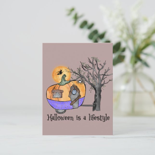 Halloween Is A Lifestyle | Camper | Trailer Postcard (Standing Front)