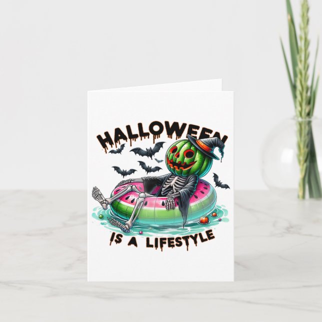 Halloween Is A Lifestyle Ghost Summerween Funny Su Card (Front)