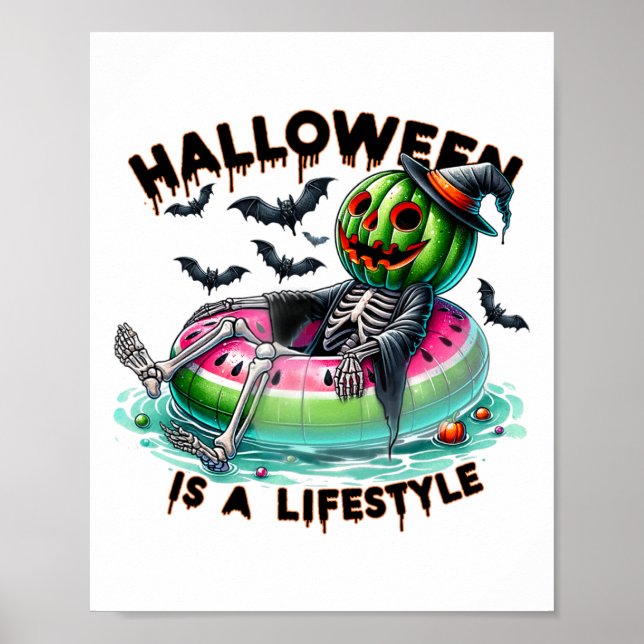 Halloween Is A Lifestyle Ghost Summerween Funny Su Poster (Front)