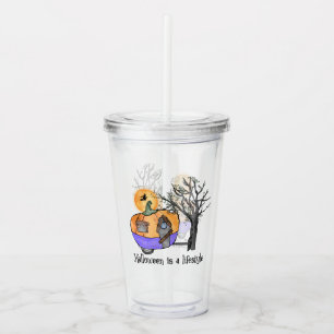 Halloween Is a Lifestyle – Pumpkin Camper Van Acrylic Tumbler