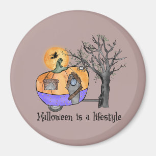 Halloween Is a Lifestyle – Pumpkin Camper Van Magnet