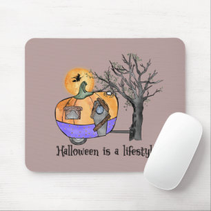 Halloween Is a Lifestyle – Pumpkin Camper Van Mouse Mat