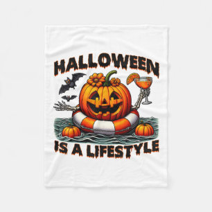 Halloween Is A Lifestyle Spooky Halloween For Men  Fleece Blanket