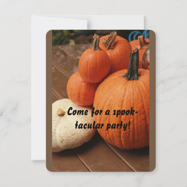 Halloween is around the corner celebraye pumpkins invitation (Front)