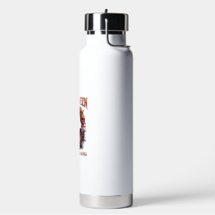 Halloween Is Better Alpaca Orange Skulls Spider We Water Bottle