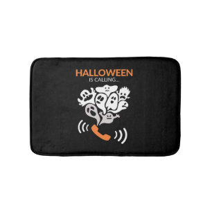 Halloween Is Calling Funny Halloween Boo Ghost Bath Mat