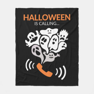 Halloween Is Calling Funny Halloween Boo Ghost Fleece Blanket