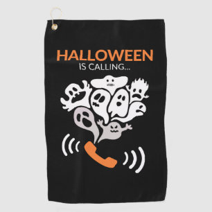 Halloween Is Calling Funny Halloween Boo Ghost Golf Towel