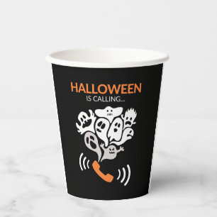 Halloween Is Calling Funny Halloween Boo Ghost Paper Cups