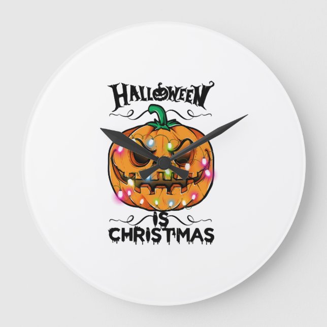 Halloween Is Christmas Large Clock (Front)