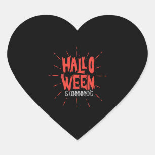 Halloween is coming - halloween party tees heart sticker