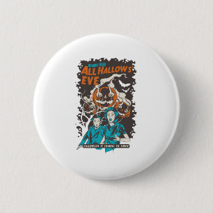 Halloween is Coming Three Scary Jack O Lantern 6 Cm Round Badge