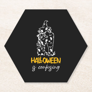 Halloween Is Confusing Halloween Saying Gift Paper Coaster