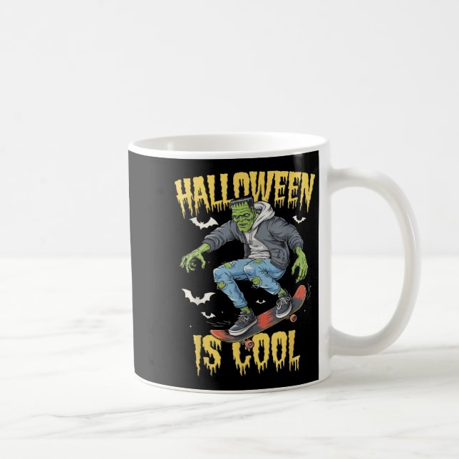 Halloween Is Cool Women Men Frankenstein Monster  Coffee Mug (Right)