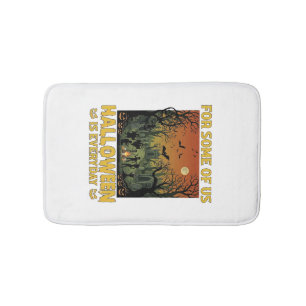 Halloween Is Everyday Graveyard Zombies Bonfire Pu Bath Mat