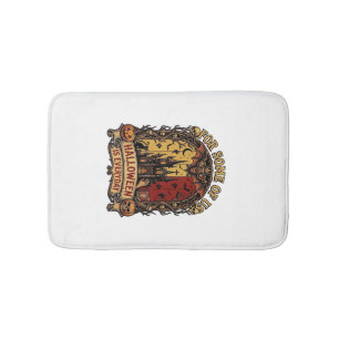Halloween Is Everyday Haunted House Bats Pumpkins_ Bath Mat