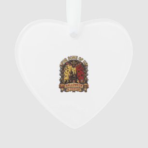 Halloween Is Everyday Haunted House Bats Pumpkins_ Ornament