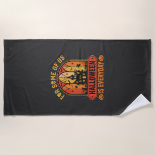 Halloween Is Everyday Haunted House Retro Beach Towel