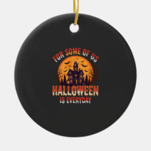 Halloween Is Everyday Haunted House Vintage Graphi Ceramic Tree Decoration