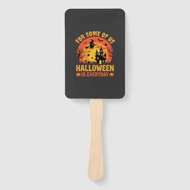 Halloween Is Everyday Haunted House Witch Hand Fan (Front)