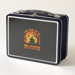 Halloween Is Everyday Haunted House Witch Moon_1 Metal Lunch Box