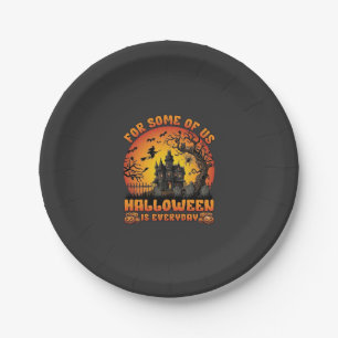 Halloween Is Everyday Haunted House Witch Moon_1 Paper Plate